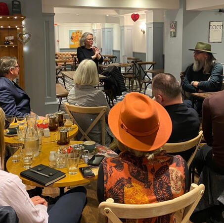 Photo of Helen presenting at a networking event